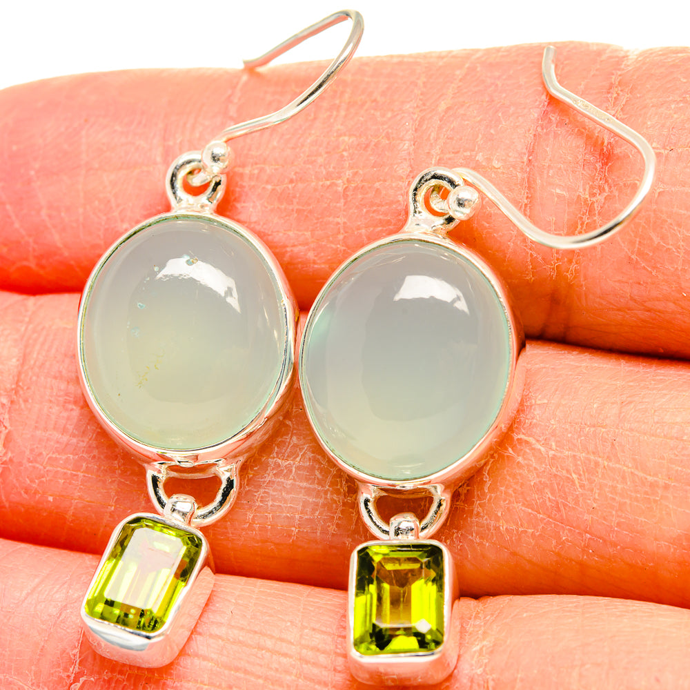 Aqua Chalcedony Earrings handcrafted by Anasilvercos - EARR424503