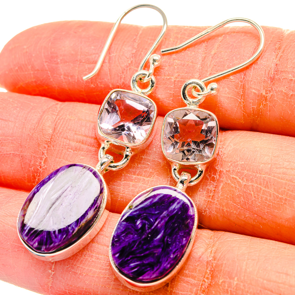 Charoite Earrings handcrafted by Anasilvercos - EARR424509
