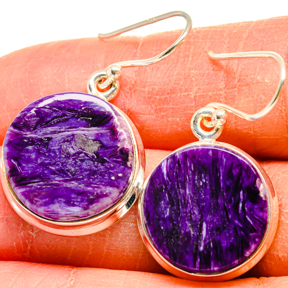 Charoite Earrings handcrafted by Anasilvercos - EARR424513