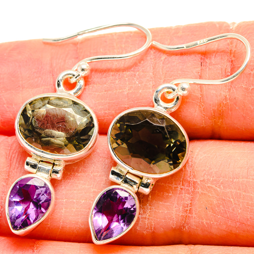 Green Amethyst Earrings handcrafted by Anasilvercos - EARR424517