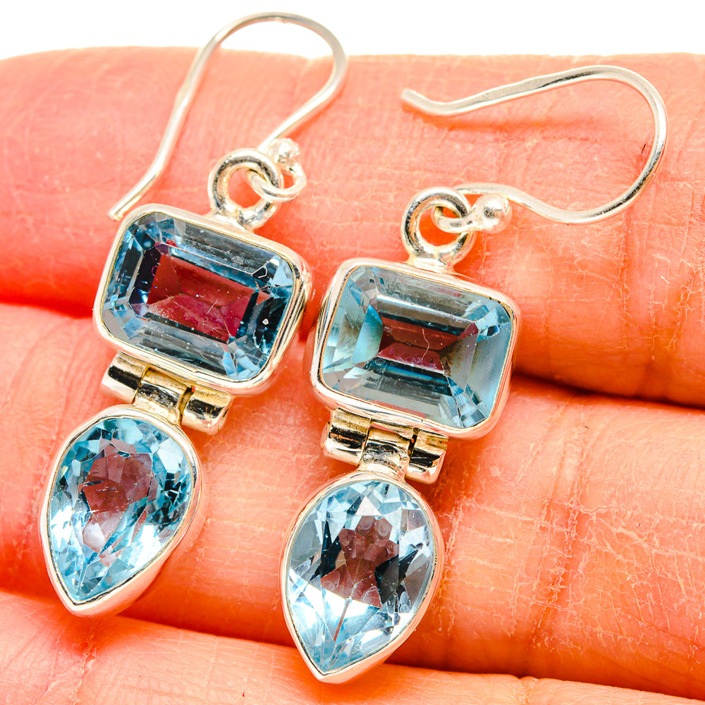 Blue Topaz Earrings handcrafted by Anasilvercos - EARR424521
