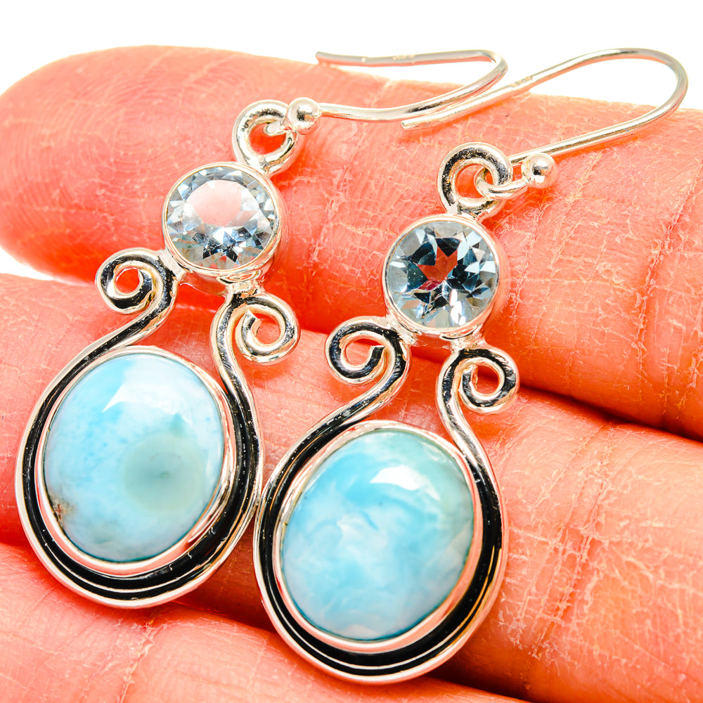 Larimar Earrings handcrafted by Anasilvercos - EARR424534