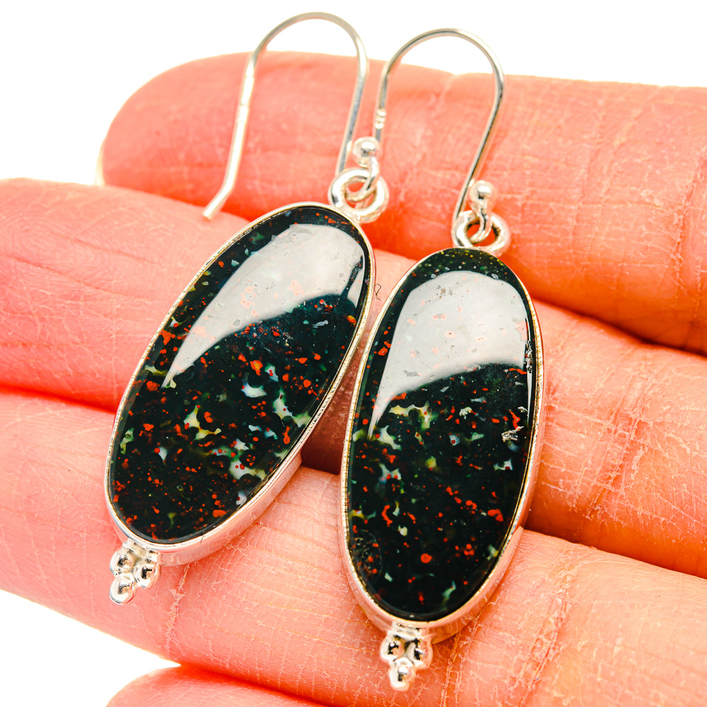 Bloodstone Earrings handcrafted by Anasilvercos - EARR424537
