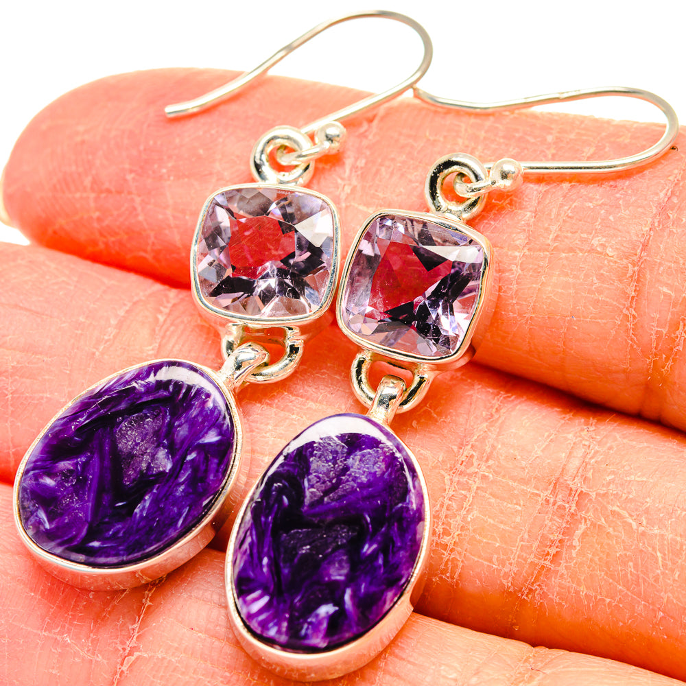 Charoite Earrings handcrafted by Anasilvercos - EARR424539