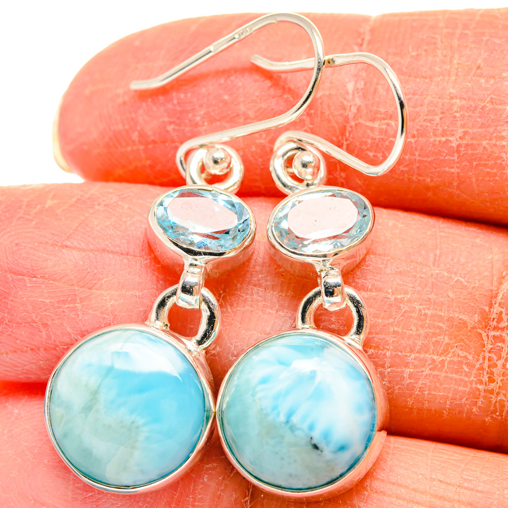 Larimar Earrings handcrafted by Anasilvercos - EARR424543