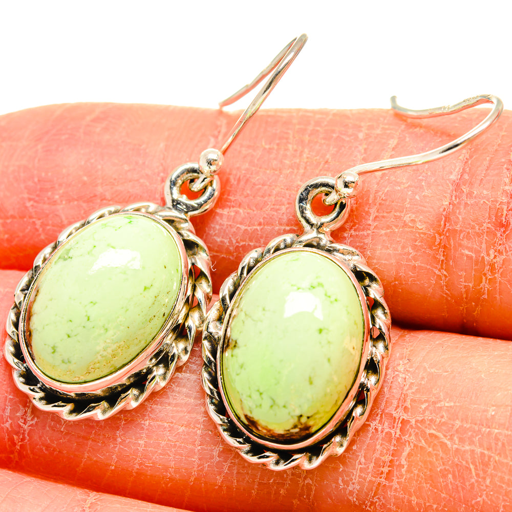Lemon Chrysoprase Earrings handcrafted by Anasilvercos - EARR424555
