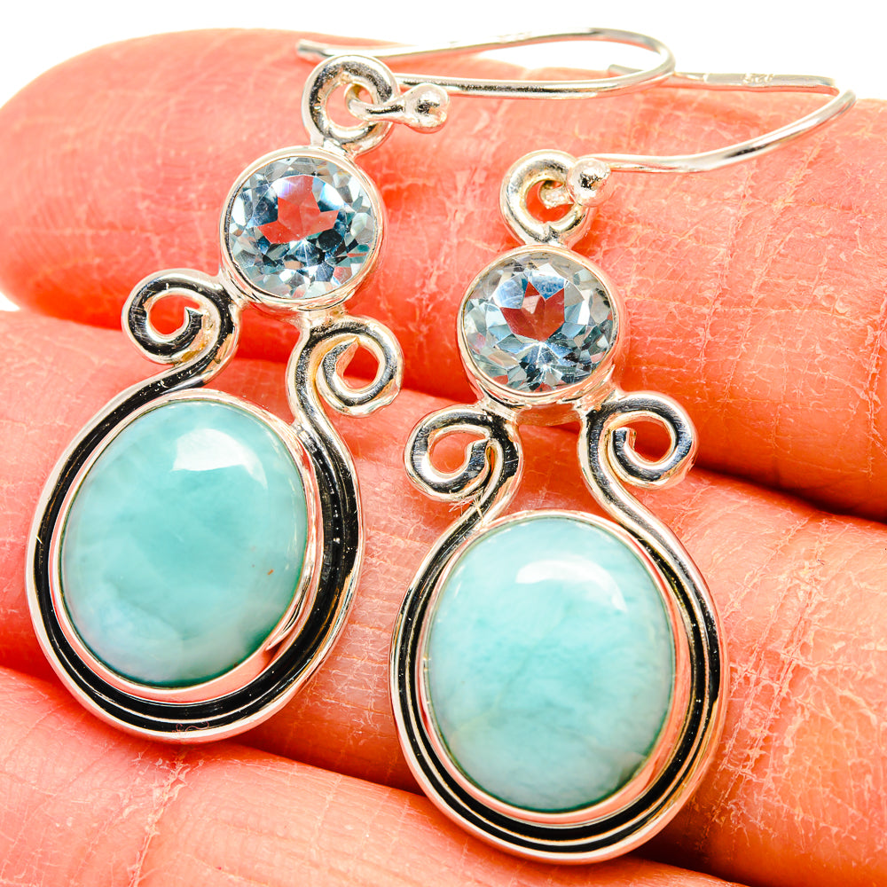 Larimar Earrings handcrafted by Anasilvercos - EARR424558