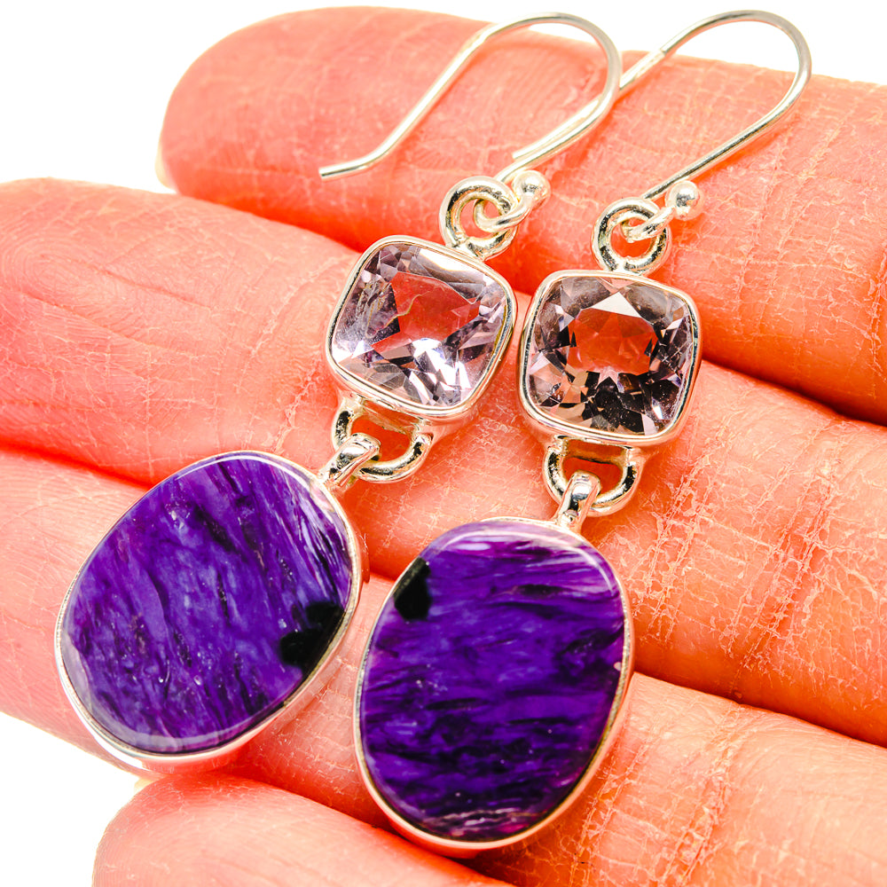 Charoite Earrings handcrafted by Anasilvercos - EARR424559