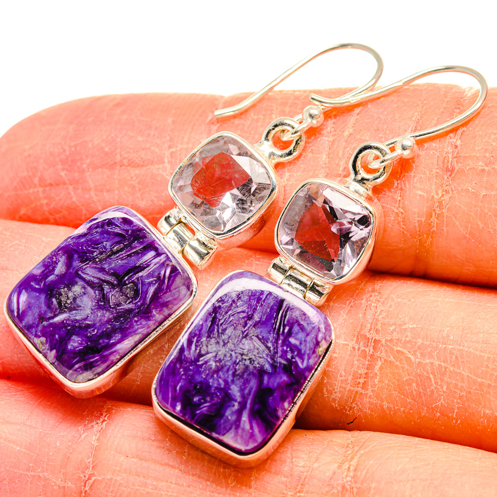 Charoite Earrings handcrafted by Anasilvercos - EARR424562