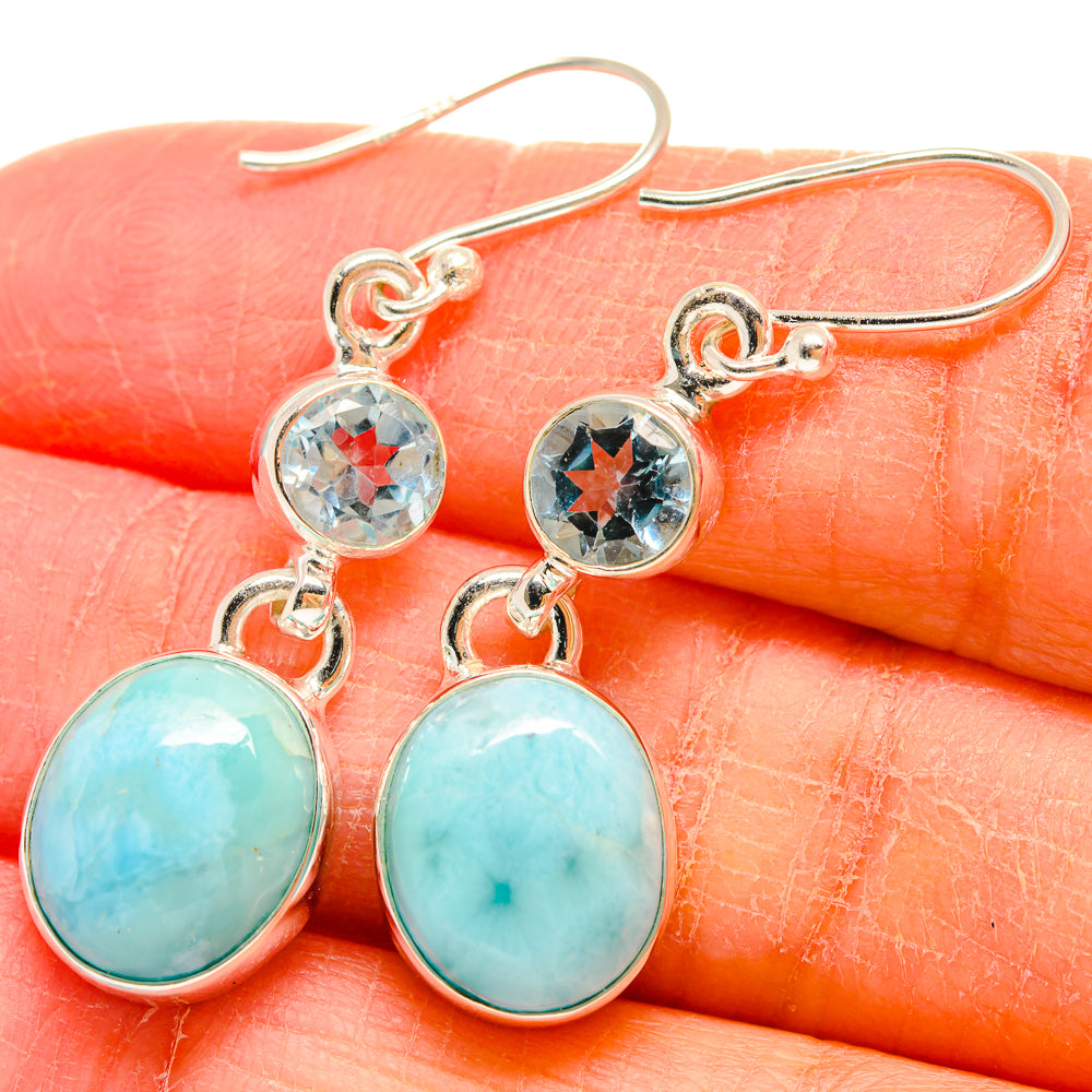Larimar Earrings handcrafted by Anasilvercos - EARR424563