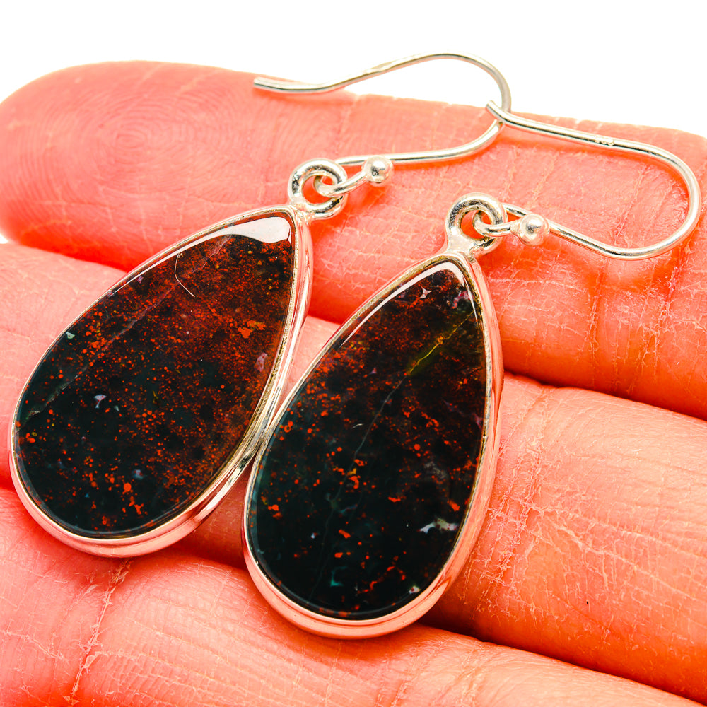Bloodstone Earrings handcrafted by Anasilvercos - EARR424564