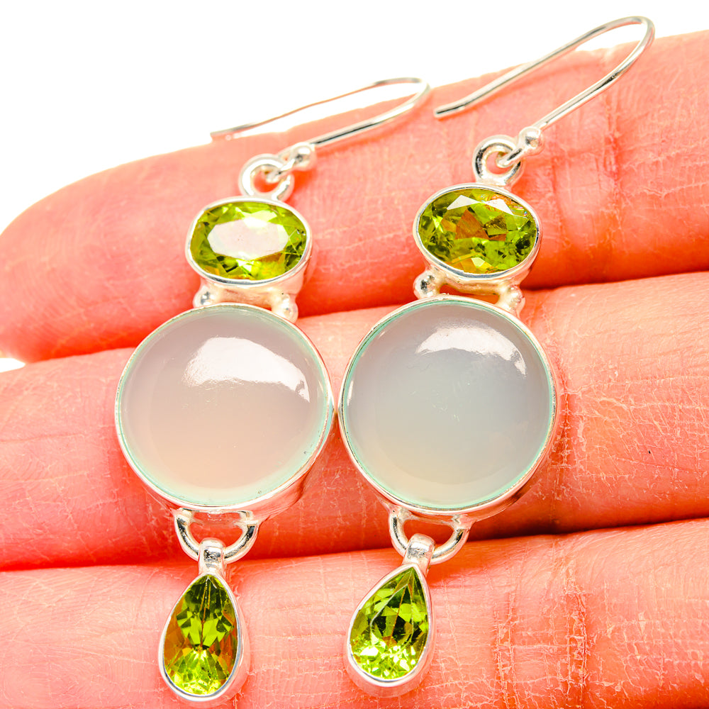 Aqua Chalcedony Earrings handcrafted by Anasilvercos - EARR424570