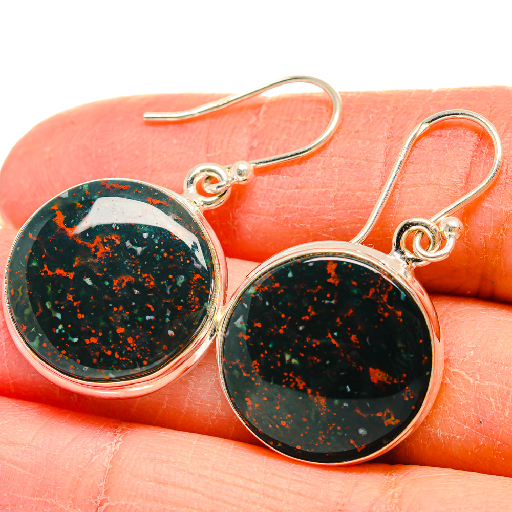 Bloodstone Earrings handcrafted by Anasilvercos - EARR424571
