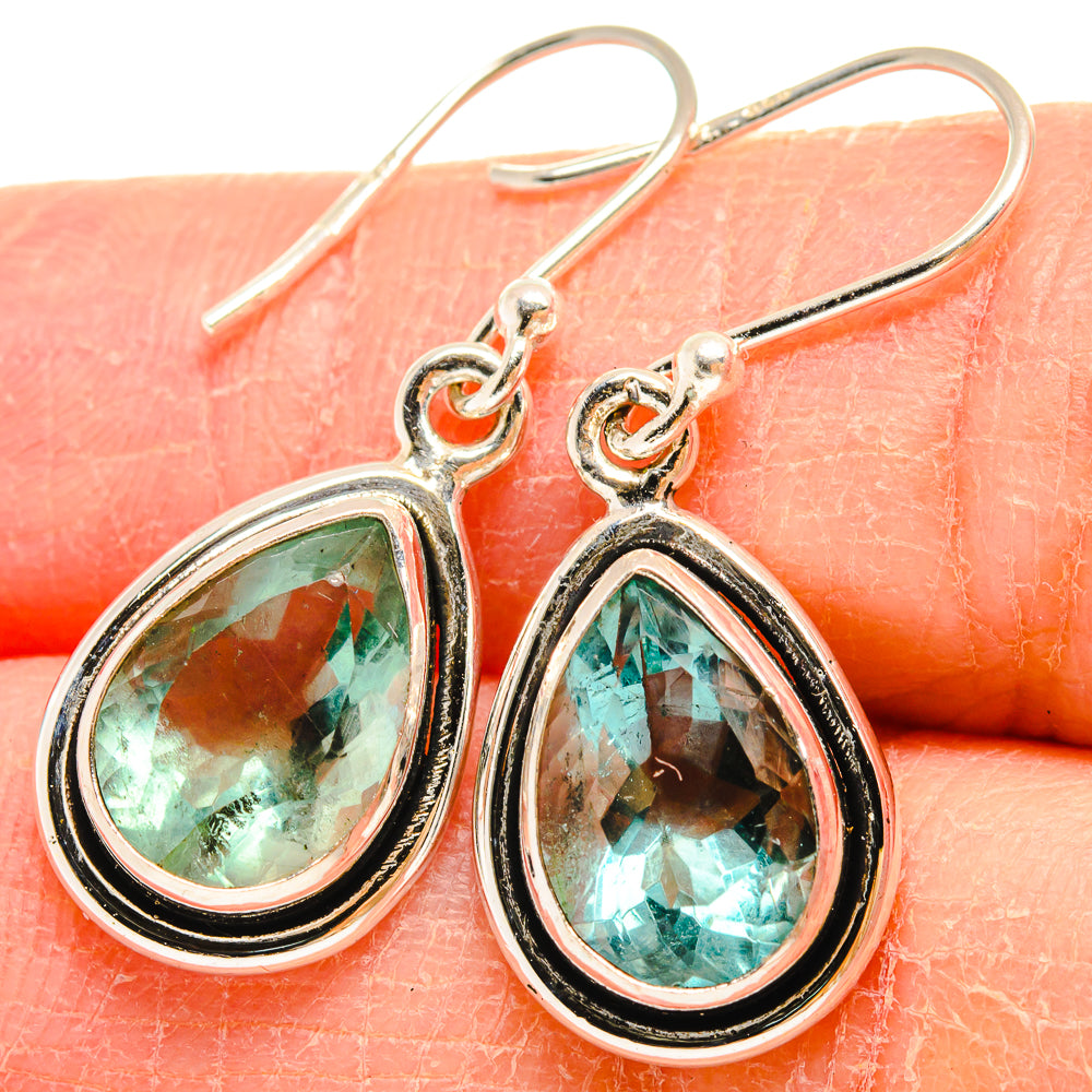 Blue Fluorite Earrings handcrafted by Anasilvercos - EARR424573