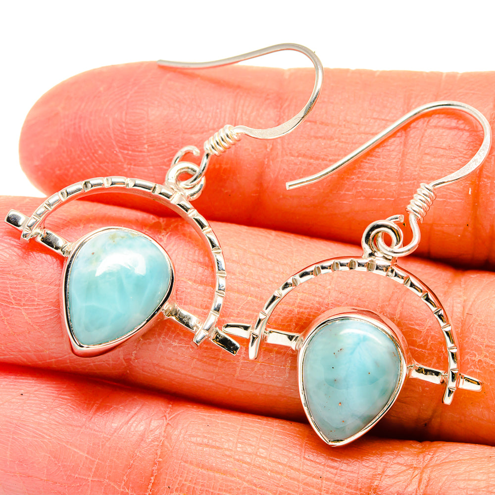 Larimar Earrings handcrafted by Anasilvercos - EARR424597