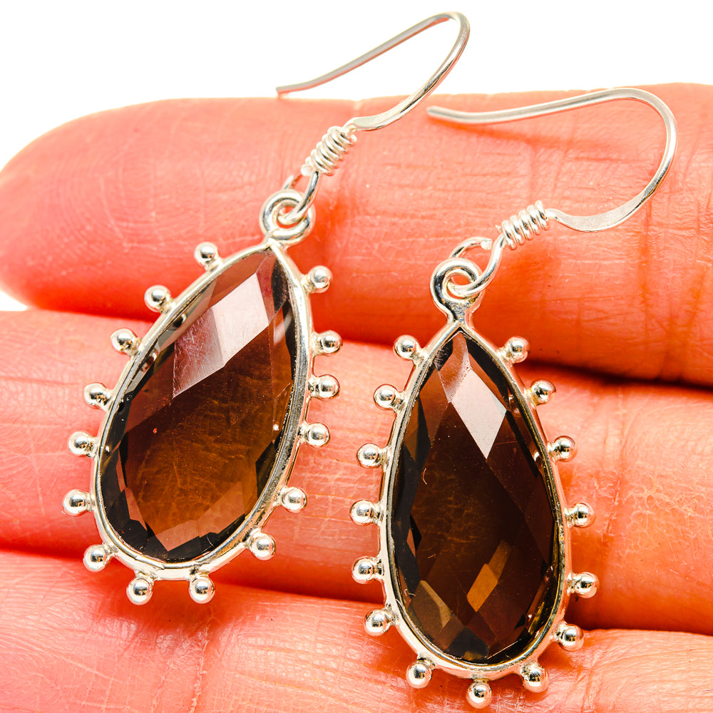 Smoky Quartz Earrings handcrafted by Anasilvercos - EARR424602