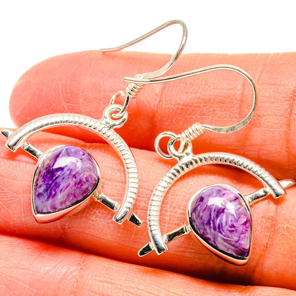 Charoite Earrings handcrafted by Anasilvercos - EARR424612