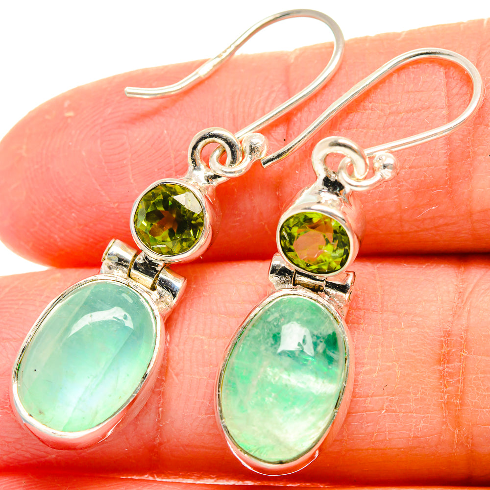 Green Moonstone Earrings handcrafted by Anasilvercos - EARR424622