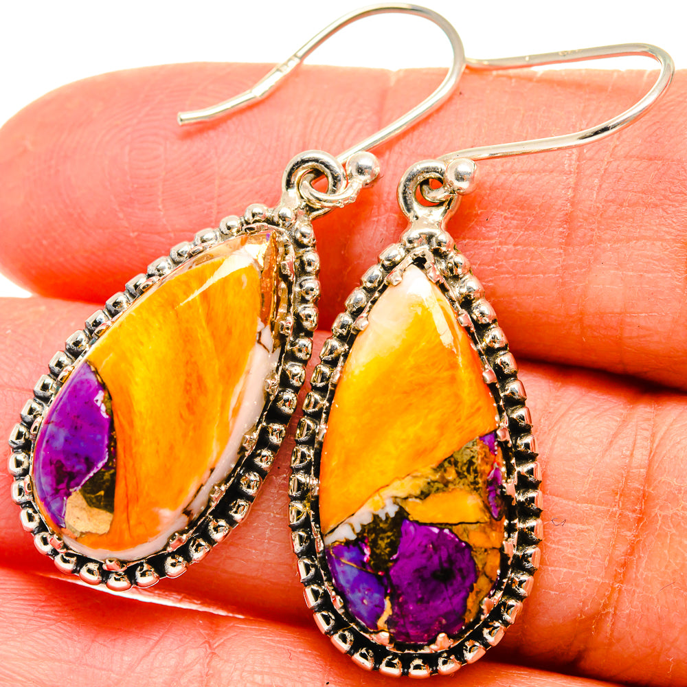 Spiny Oyster Turquoise Earrings handcrafted by Anasilvercos - EARR424623