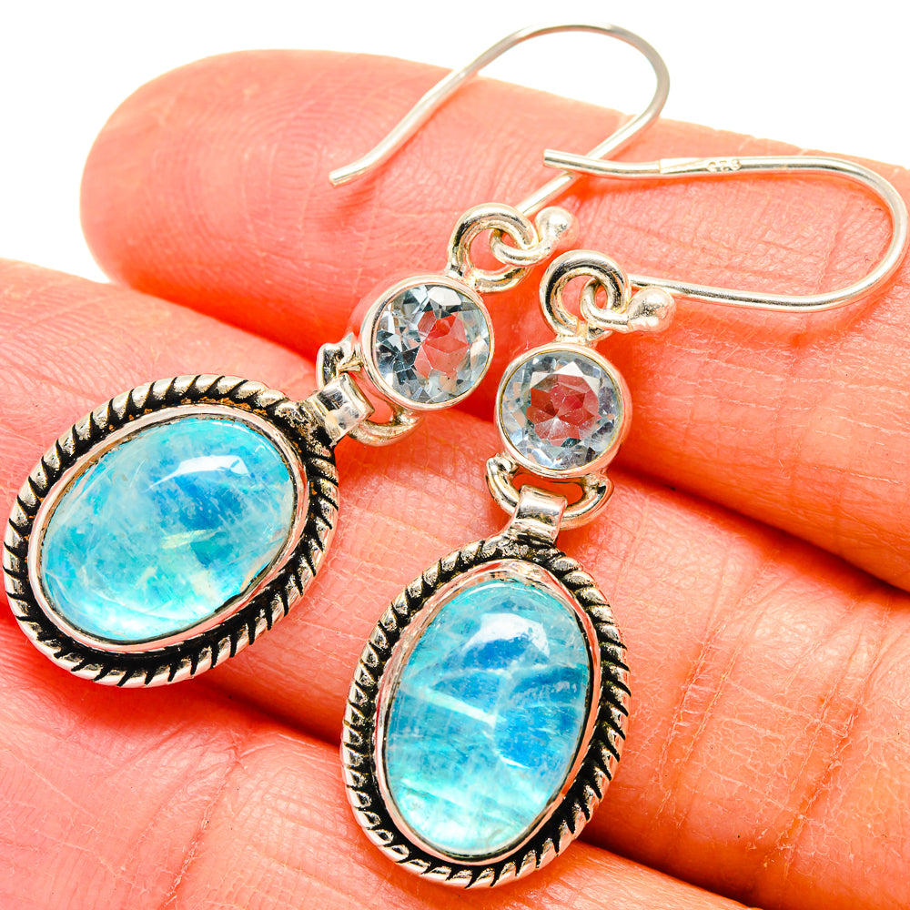 Rainbow Moonstone Earrings handcrafted by Anasilvercos - EARR424637