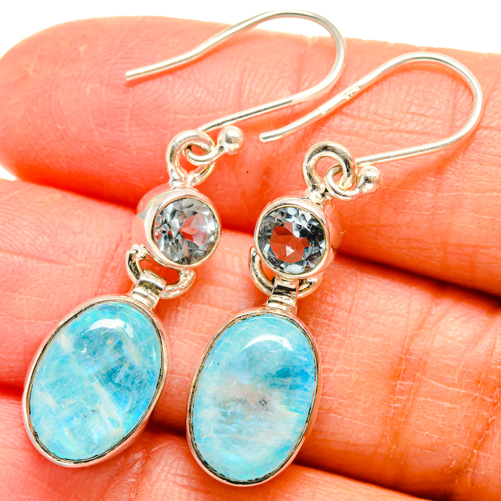 Rainbow Moonstone Earrings handcrafted by Anasilvercos - EARR424640