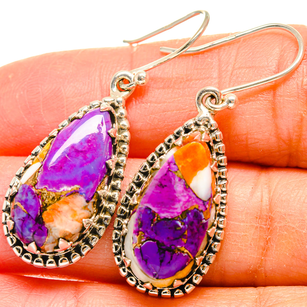 Spiny Oyster Turquoise Earrings handcrafted by Anasilvercos - EARR424641