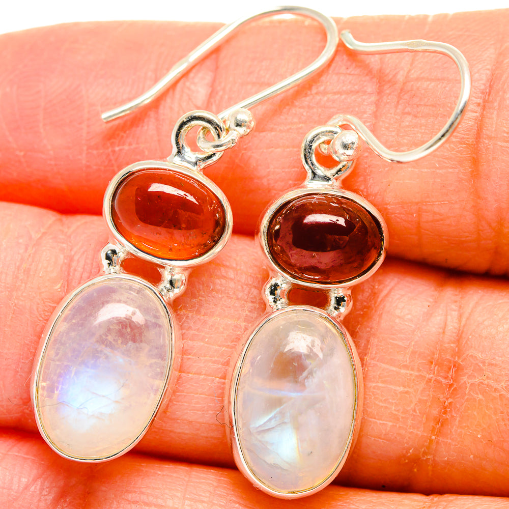 Rainbow Moonstone Earrings handcrafted by Anasilvercos - EARR424645