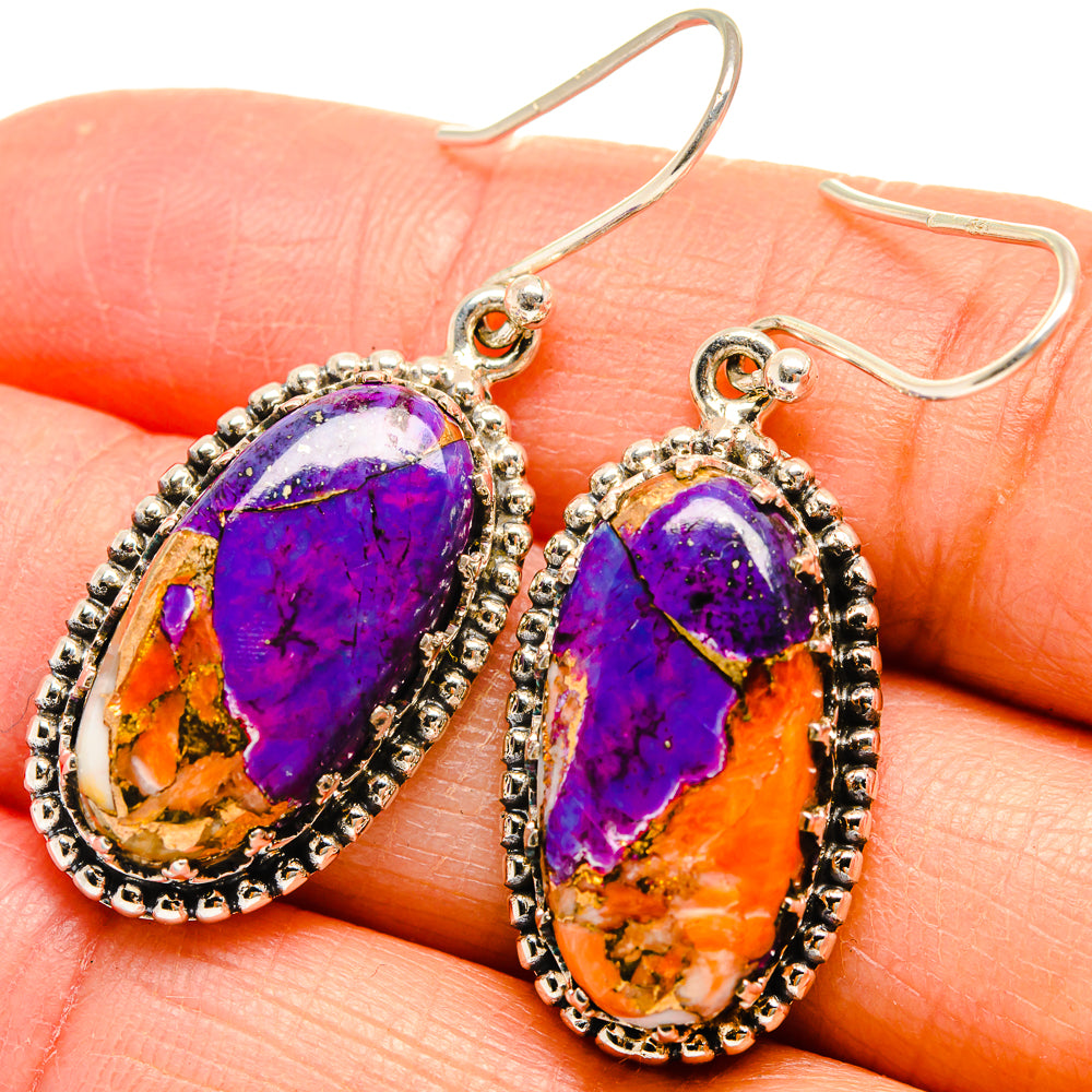 Spiny Oyster Turquoise Earrings handcrafted by Anasilvercos - EARR424649