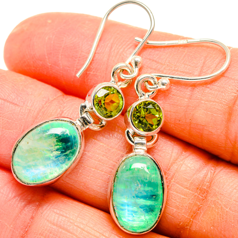 Green Moonstone Earrings handcrafted by Anasilvercos - EARR424658