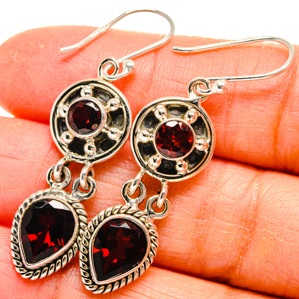 Garnet Earrings handcrafted by Anasilvercos - EARR424664