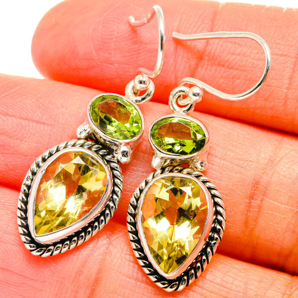 Citrine, Peridot Earrings handcrafted by Anasilvercos - EARR424671