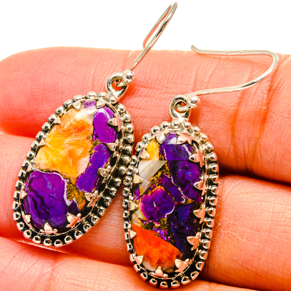 Spiny Oyster Turquoise Earrings handcrafted by Anasilvercos - EARR424678