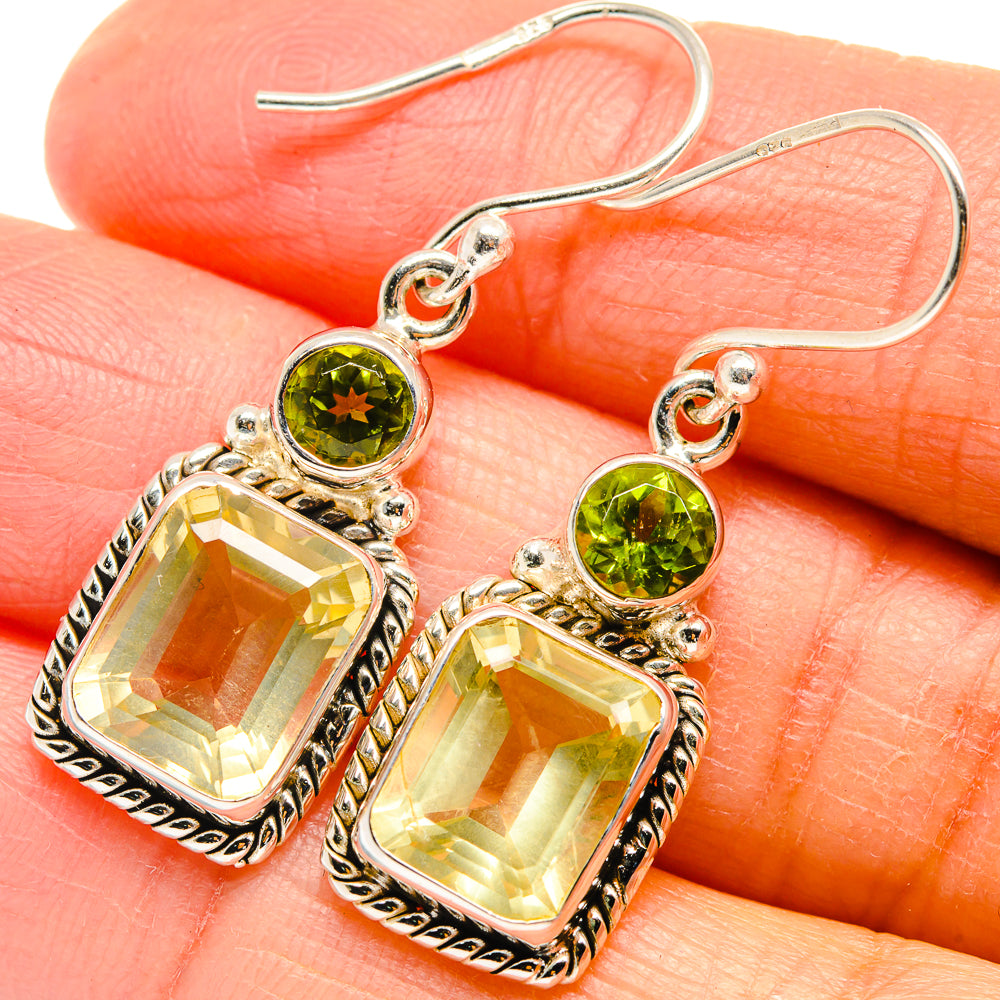 Citrine, Peridot Earrings handcrafted by Anasilvercos - EARR424680