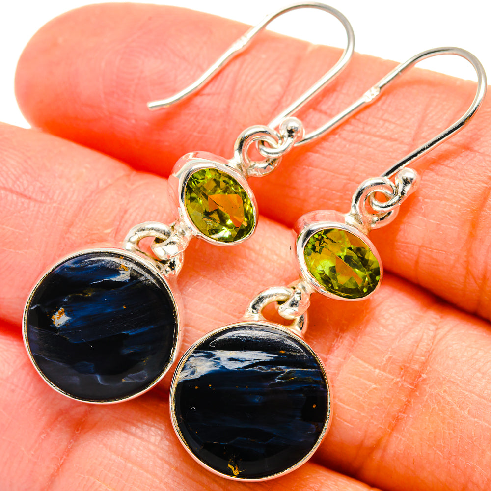 Pietersite, Peridot Earrings handcrafted by Anasilvercos - EARR424681