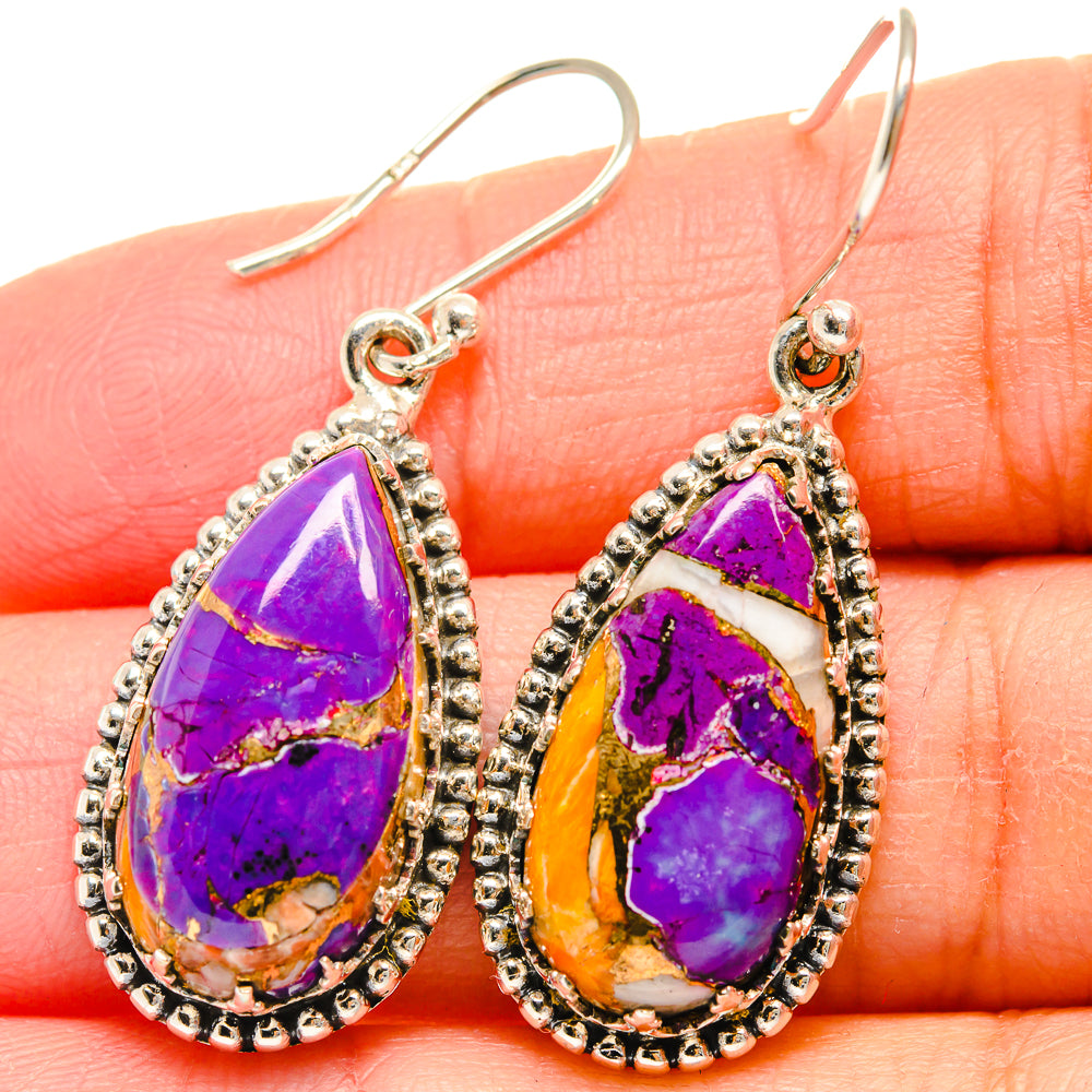 Spiny Oyster Turquoise Earrings handcrafted by Anasilvercos - EARR424705