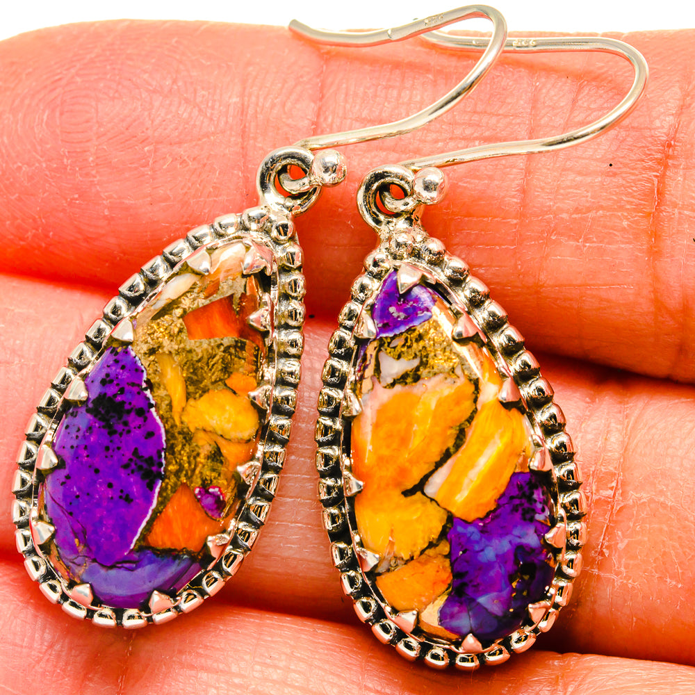 Spiny Oyster Turquoise Earrings handcrafted by Anasilvercos - EARR424727