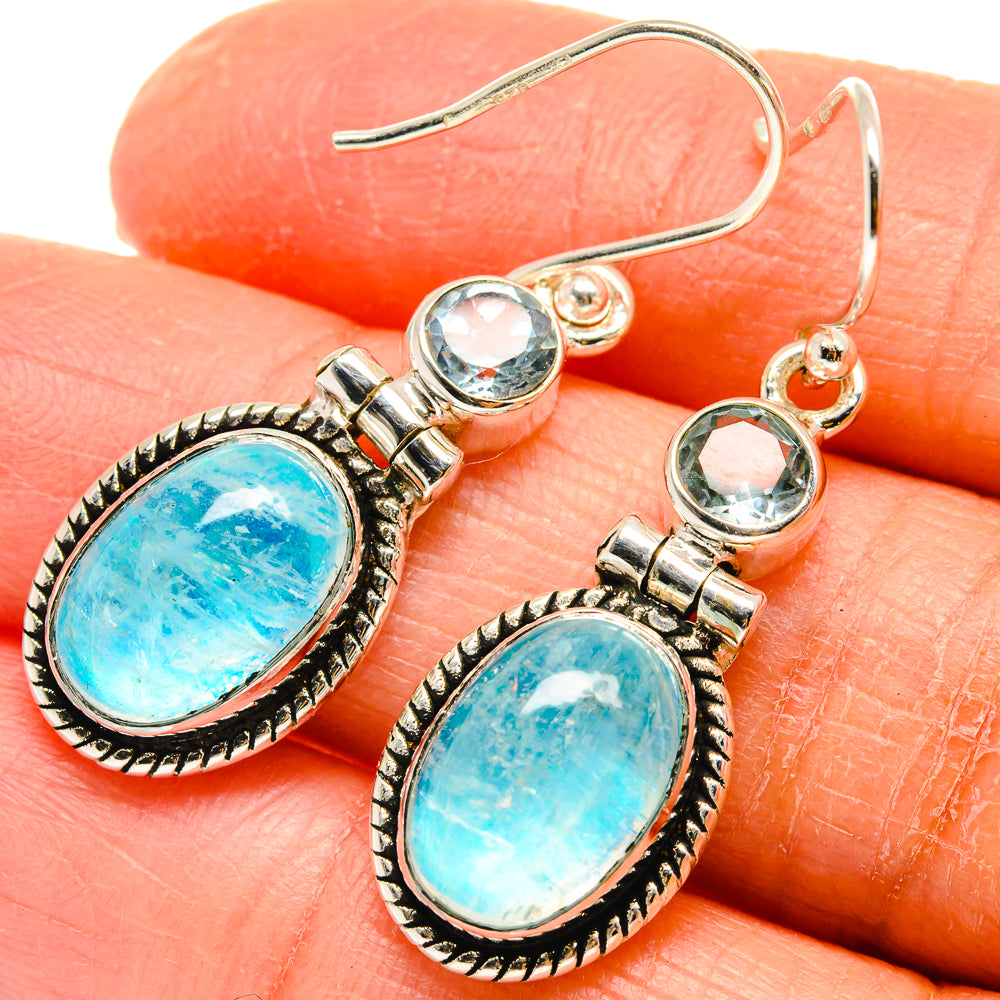 Rainbow Moonstone Earrings handcrafted by Anasilvercos - EARR424735