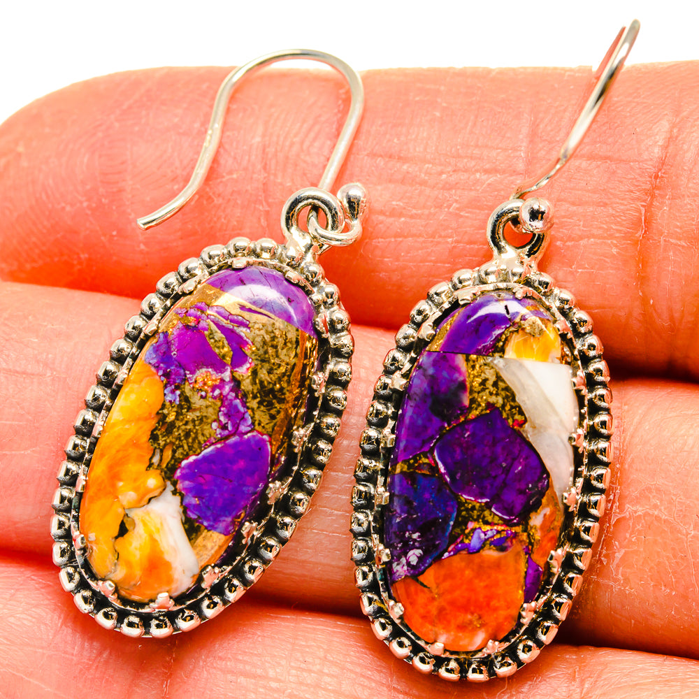 Spiny Oyster Turquoise Earrings handcrafted by Anasilvercos - EARR424737