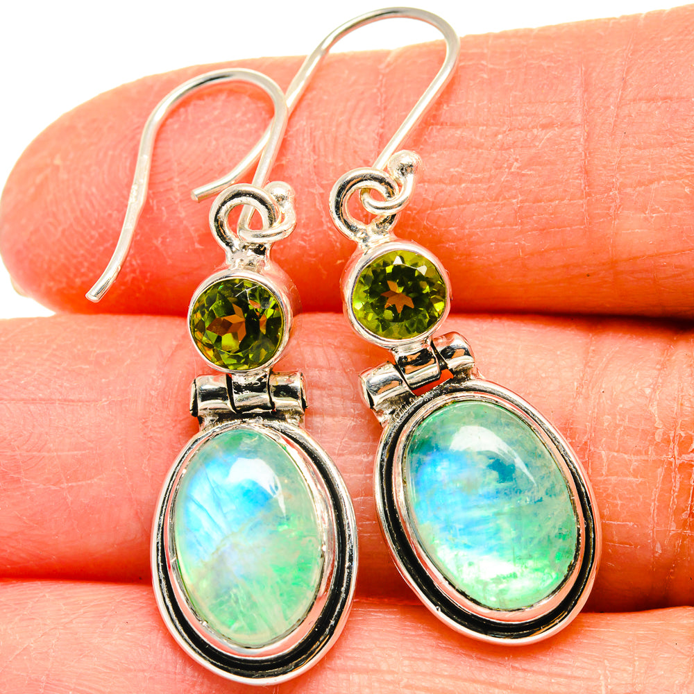 Green Moonstone Earrings handcrafted by Anasilvercos - EARR424760