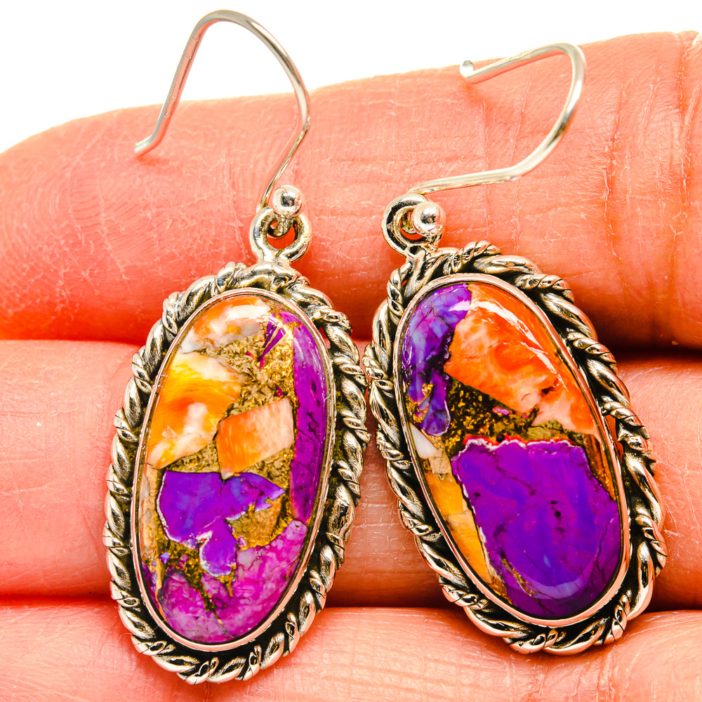 Spiny Oyster Turquoise Earrings handcrafted by Anasilvercos - EARR424761