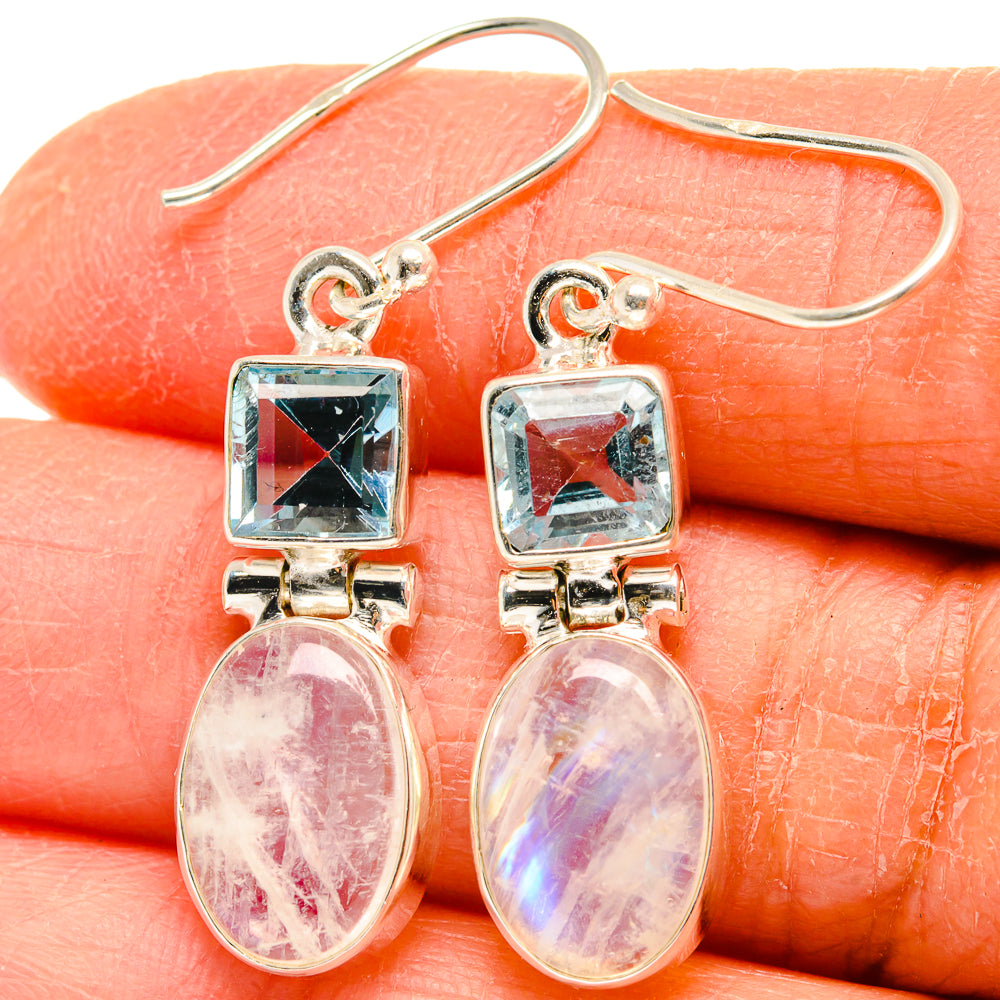 Rainbow Moonstone Earrings handcrafted by Anasilvercos - EARR424762
