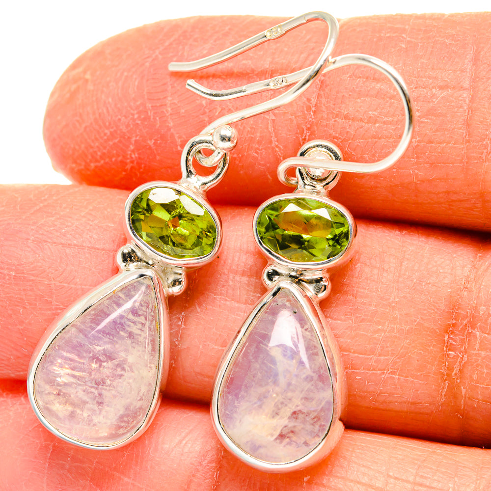Rainbow Moonstone Earrings handcrafted by Anasilvercos - EARR424763
