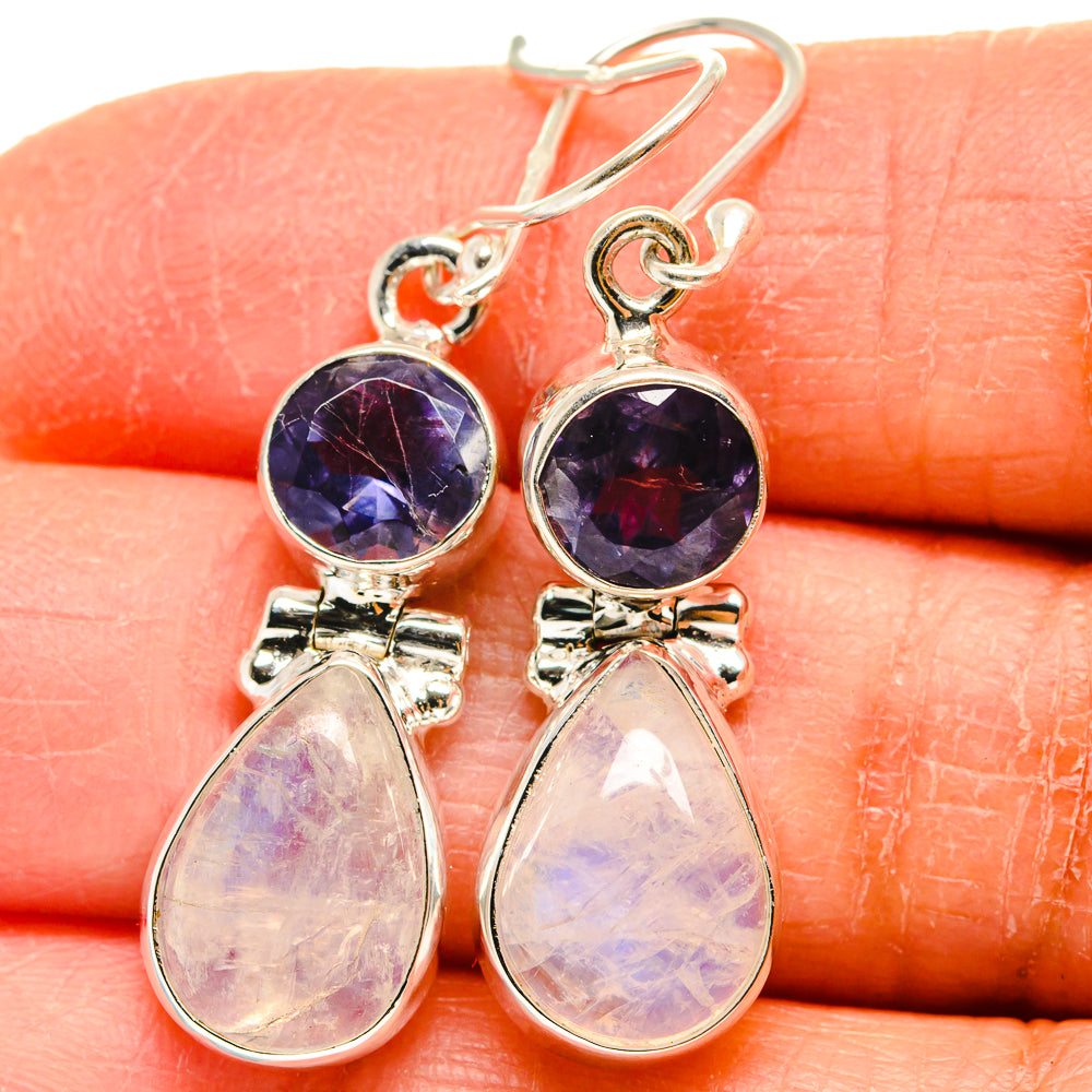 Rainbow Moonstone Earrings handcrafted by Anasilvercos - EARR424764