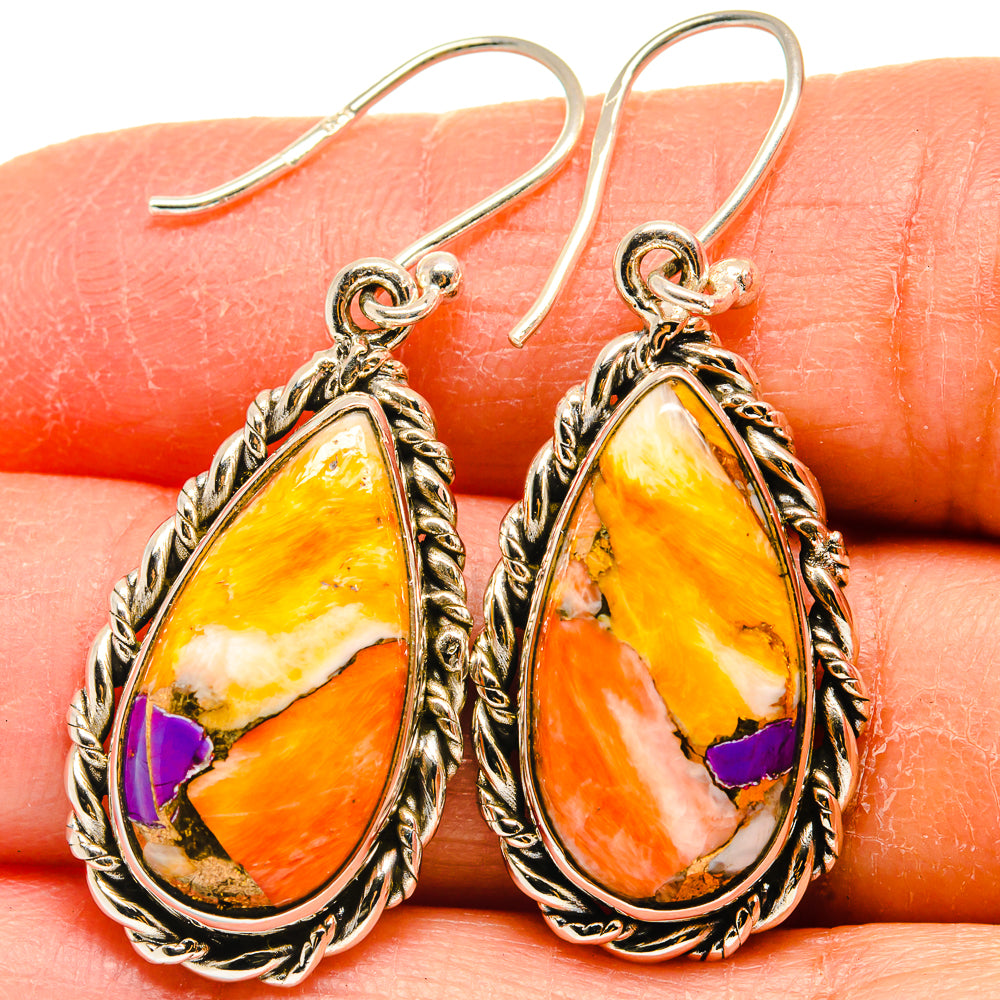 Spiny Oyster Turquoise Earrings handcrafted by Anasilvercos - EARR424768