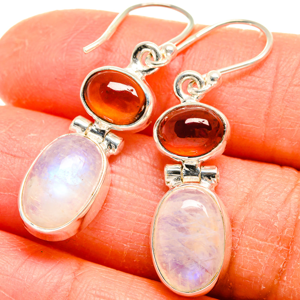 Rainbow Moonstone Earrings handcrafted by Anasilvercos - EARR424774