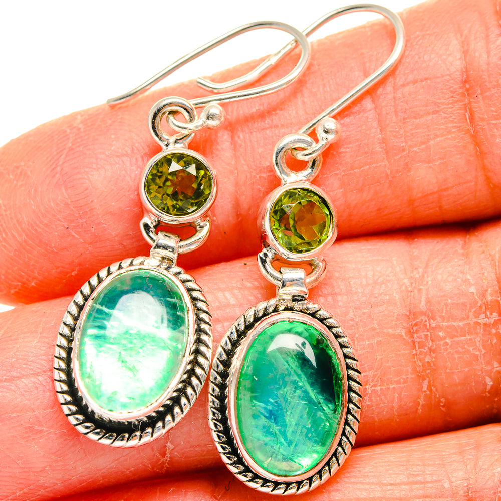 Green Moonstone Earrings handcrafted by Anasilvercos - EARR424779