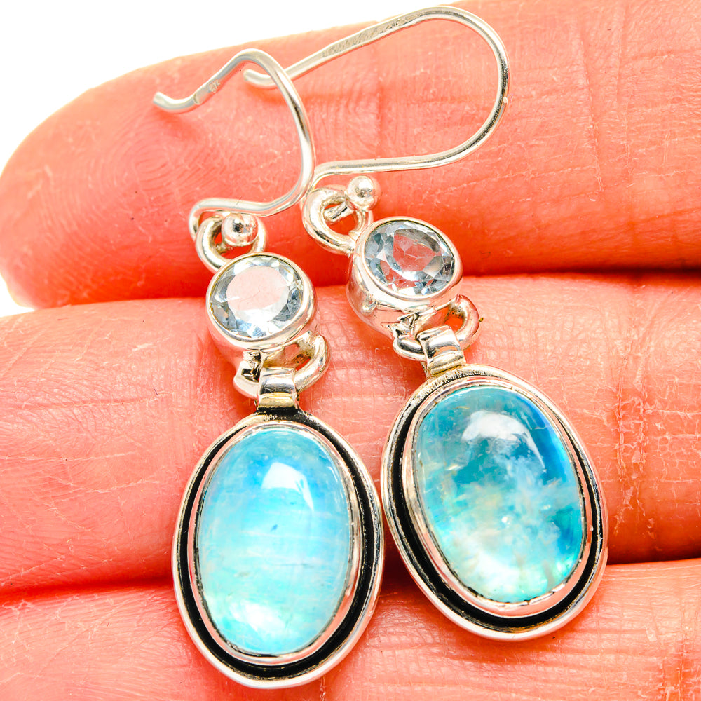 Rainbow Moonstone Earrings handcrafted by Anasilvercos - EARR424780