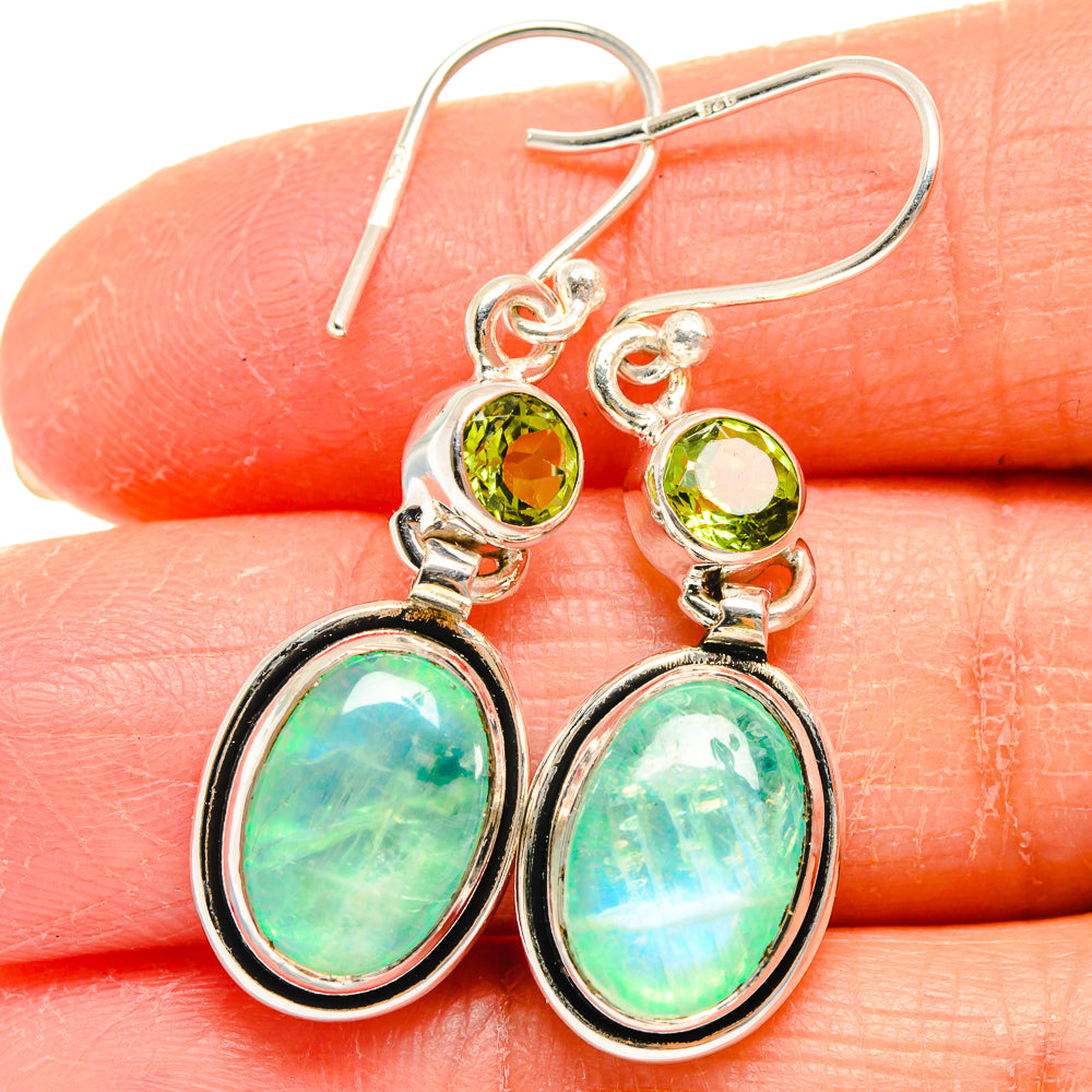 Green Moonstone Earrings handcrafted by Anasilvercos - EARR424782