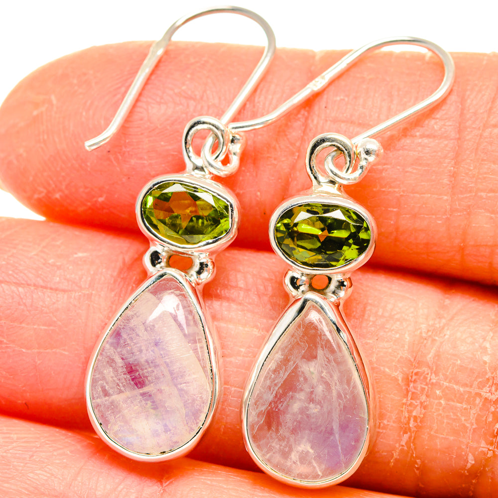 Rainbow Moonstone Earrings handcrafted by Anasilvercos - EARR424783