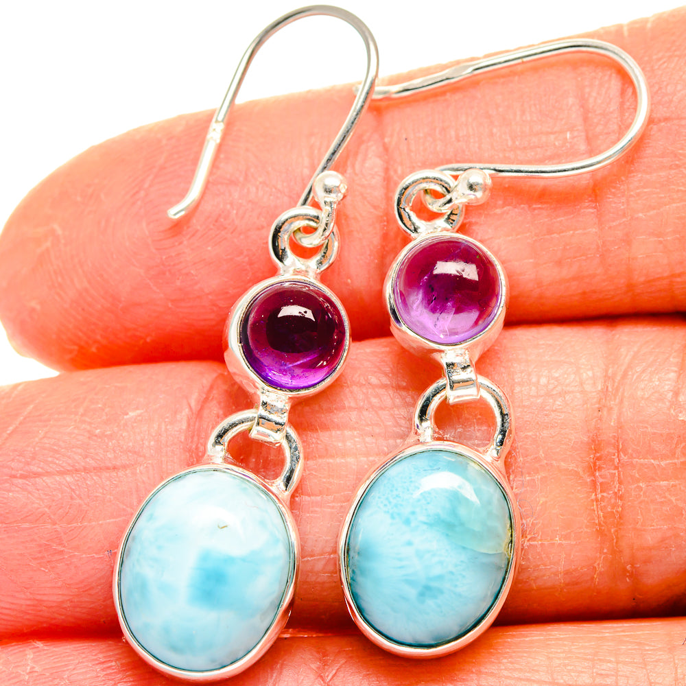 Larimar Earrings handcrafted by Anasilvercos - EARR424790